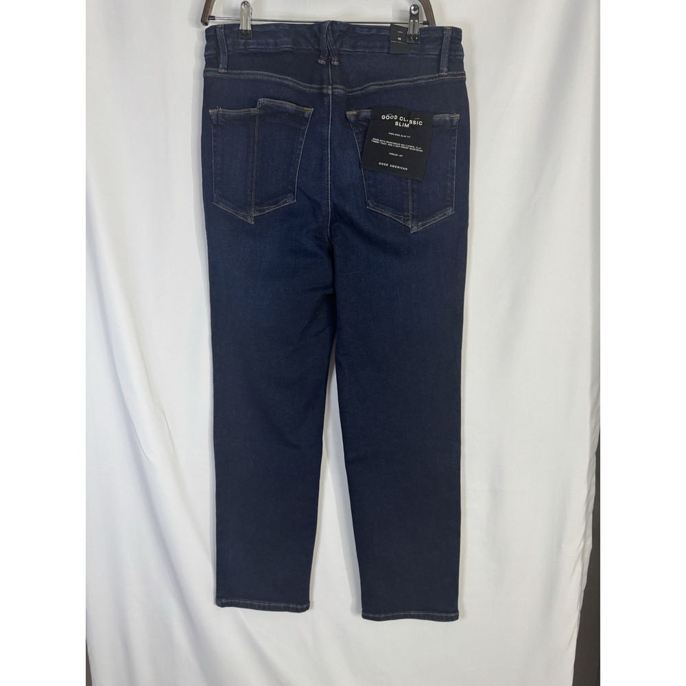 Good‎ American Good Classic Slim Straight Jeans NWT Size 15 Dark Wash 28" Inseam - Picture 8 of 13